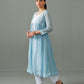 Charlotte Overlay kurta set blue
