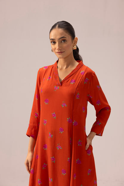 Thea Kurta Pant Set Orange