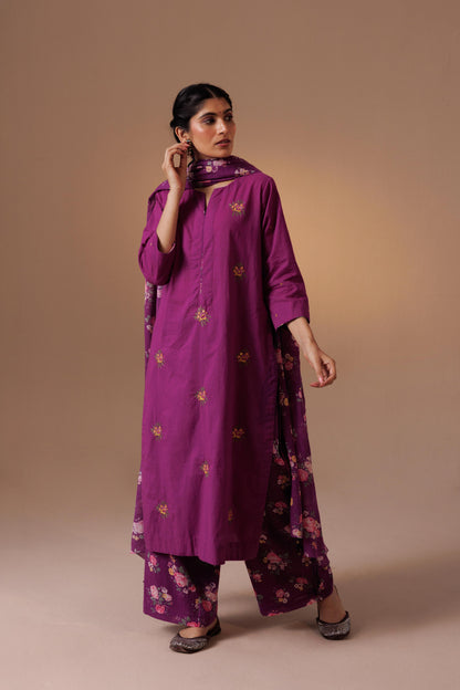 Avanti Kurta Set - Aubergine
