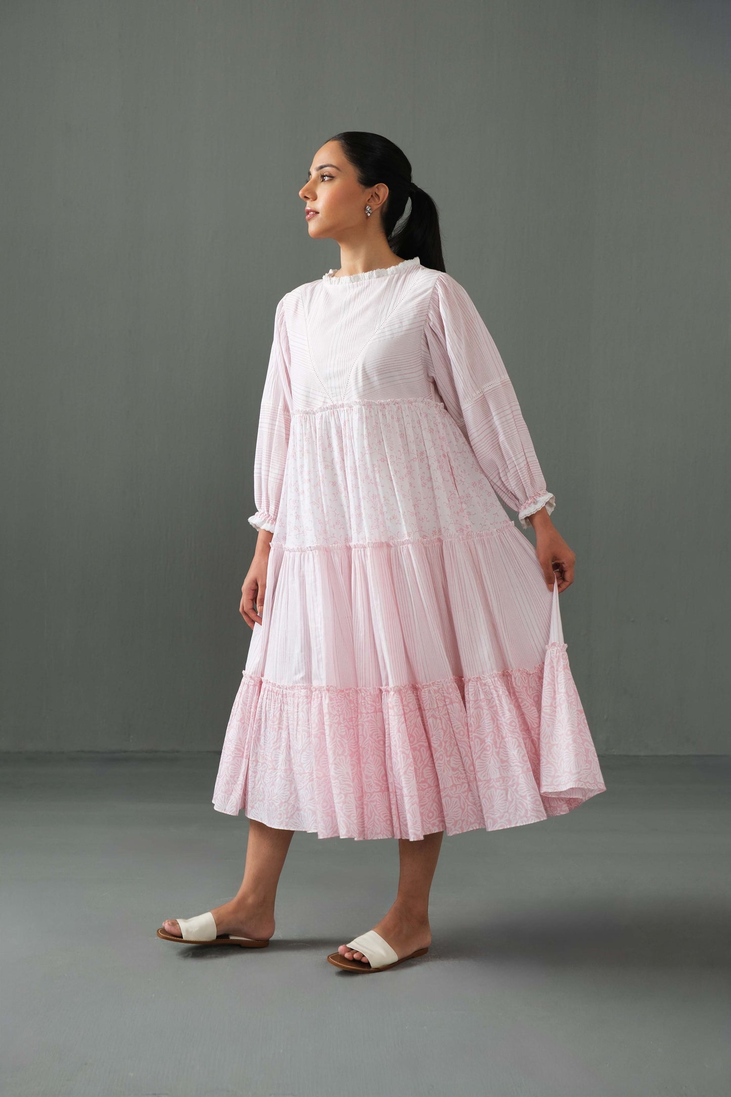 Megan Block Print Dress Pink