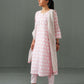 Abha block print kurta set- Pink