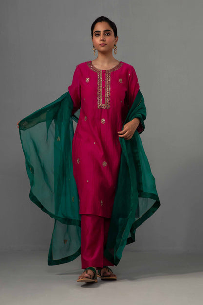 Ramya Kurta Dupatta Set Fuschia