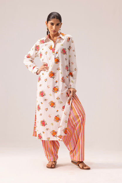 Deepika Kurta Pant Set White