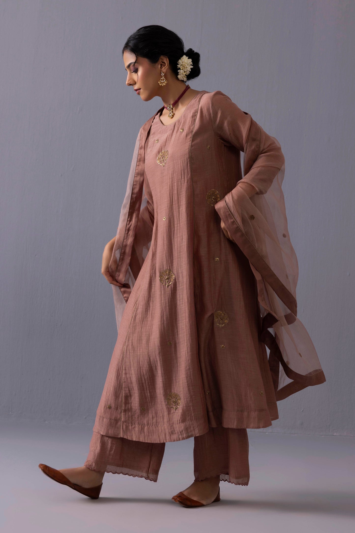 Noor Kurta Set Brown