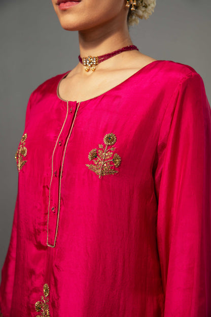 Kushi Kurta Dupatta Set Fuschia