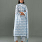 Abha block print kurta set- Blue