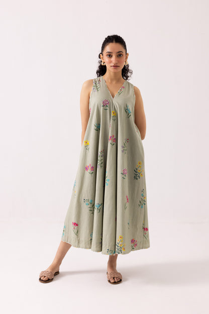 Orchid Dress Sage Green