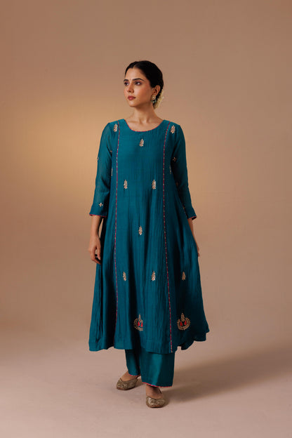 Noor Gota Set -Turquoise