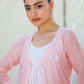 Olivia overlay kurta set pink