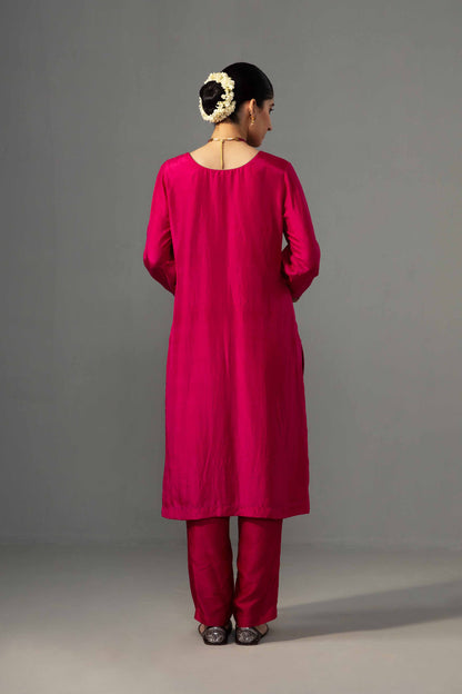 Kushi Kurta Dupatta Set Fuschia