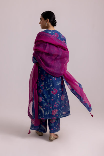 Shama Kurta Dupatta Set Blue