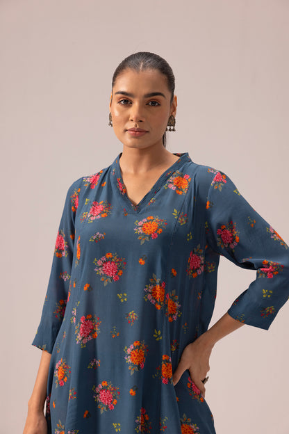 Thea Kurta Pant Set Blue