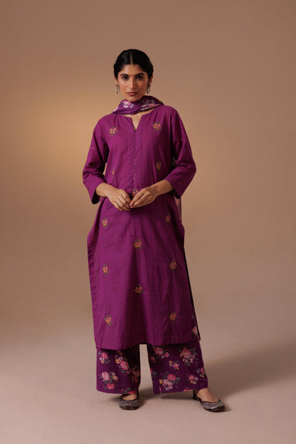 Avanti Kurta Set - Aubergine