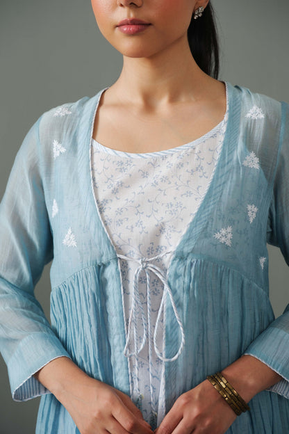 Charlotte Overlay kurta set blue