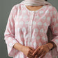 Abha block print kurta set- Pink