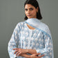 Abha block print kurta set- Blue
