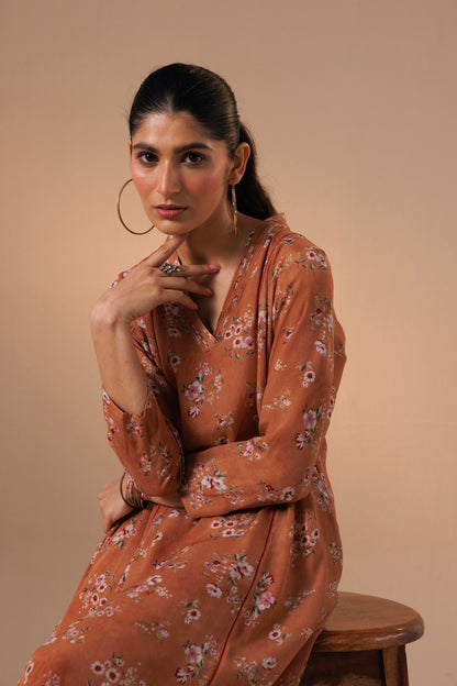Thea kurta set - Brown