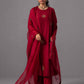 Noor Kurta Dupatta Set Red