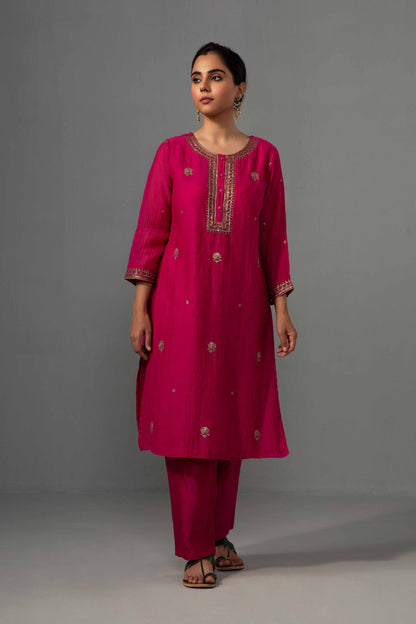 Ramya Kurta Dupatta Set Fuschia