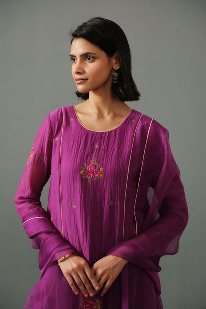 Noor Kurta Set Purple aubergine