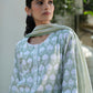 Abha block print kurta set-Green