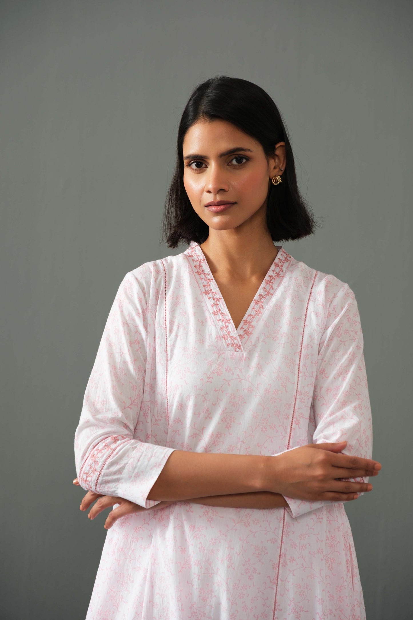 Ankita Block Print Kurta Set Pink