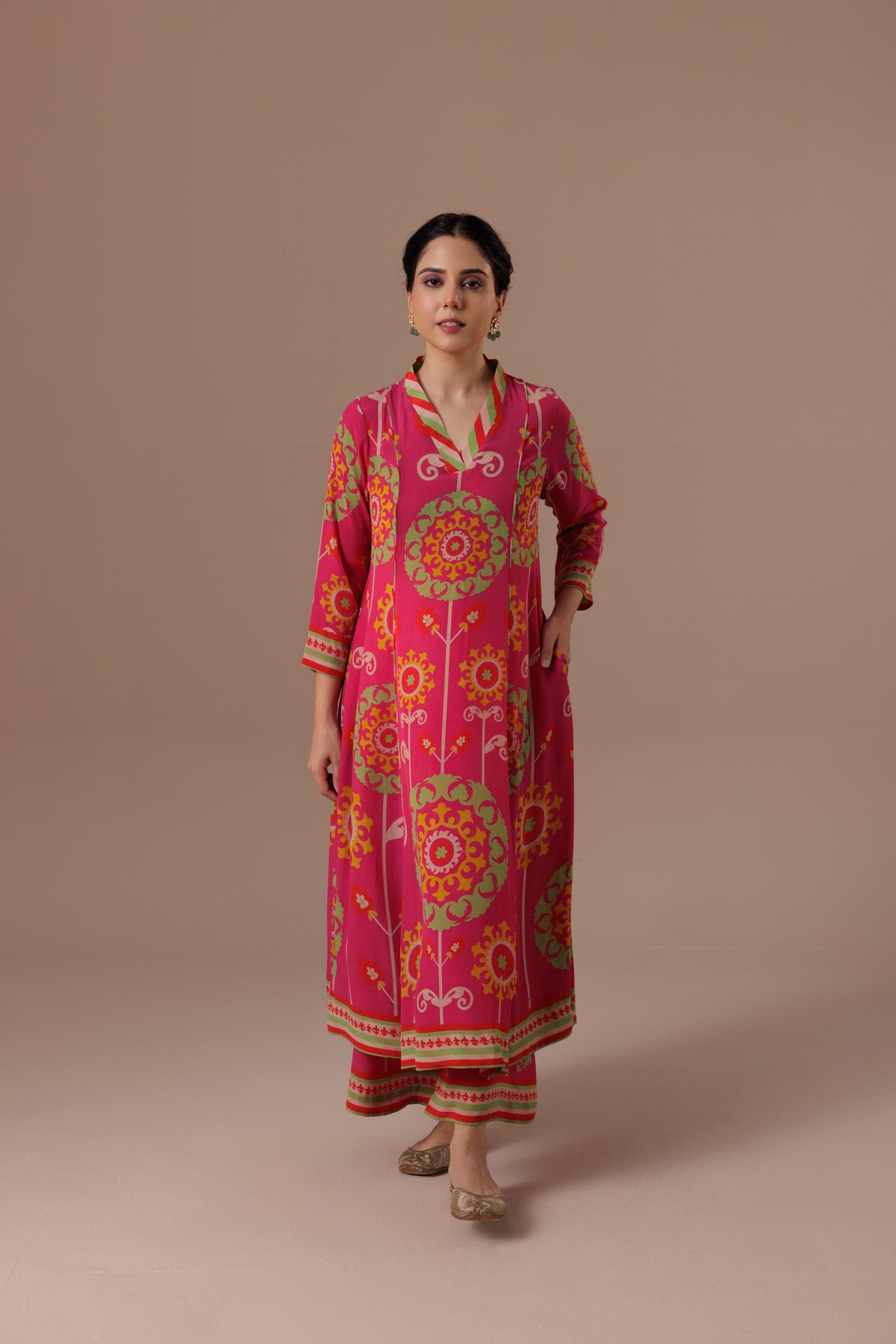 Thea Kurta Set - Suzani Pink