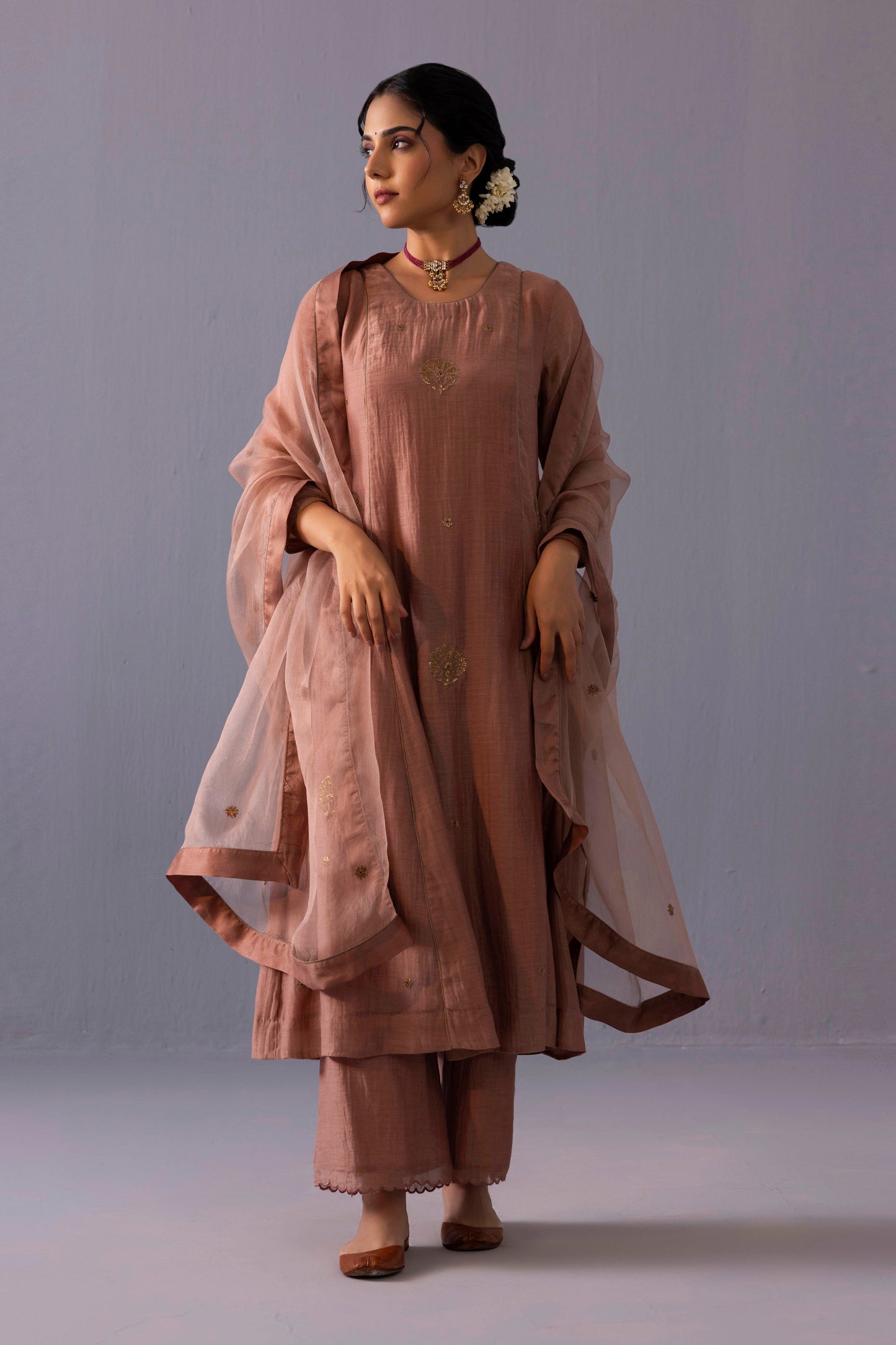 Noor Kurta Set Brown