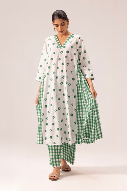 Jia Kurta Pant Set Green