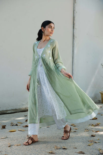Charlotte Overlay kurta set Green