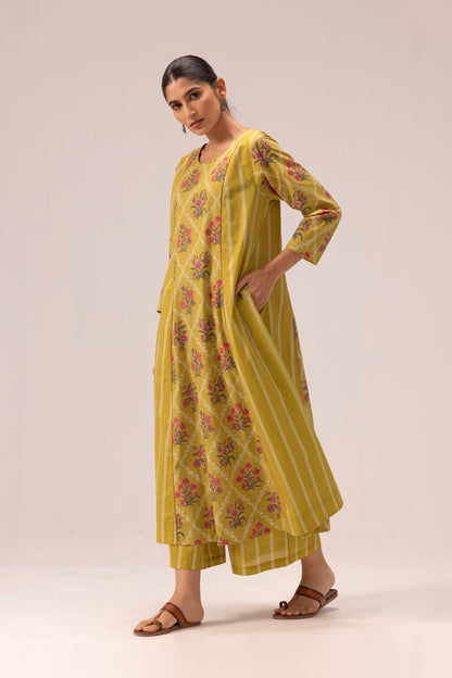 Sana Kurta Set Olive Green