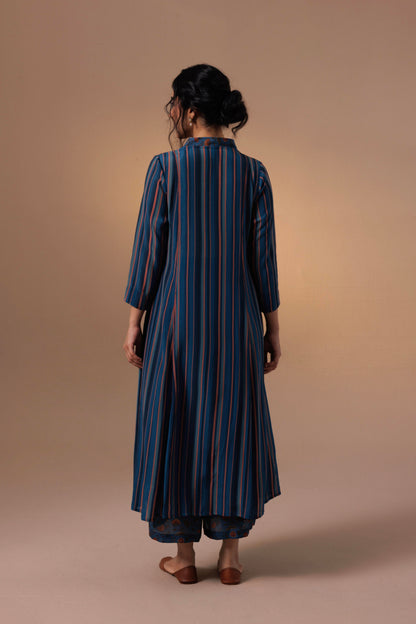 Thea Kurta Set Blue Stripes