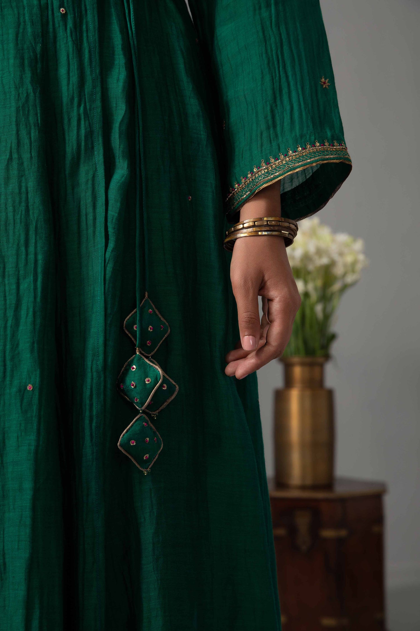 Raha Angrakha Set Emerald Green