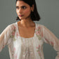 Olivia Block Print Overlay kurta set White