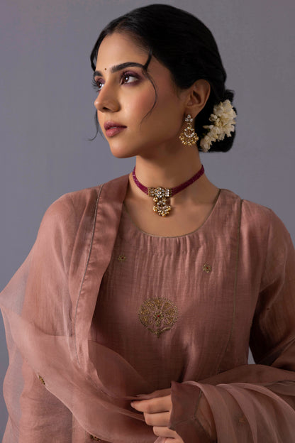 Noor Kurta Set Brown
