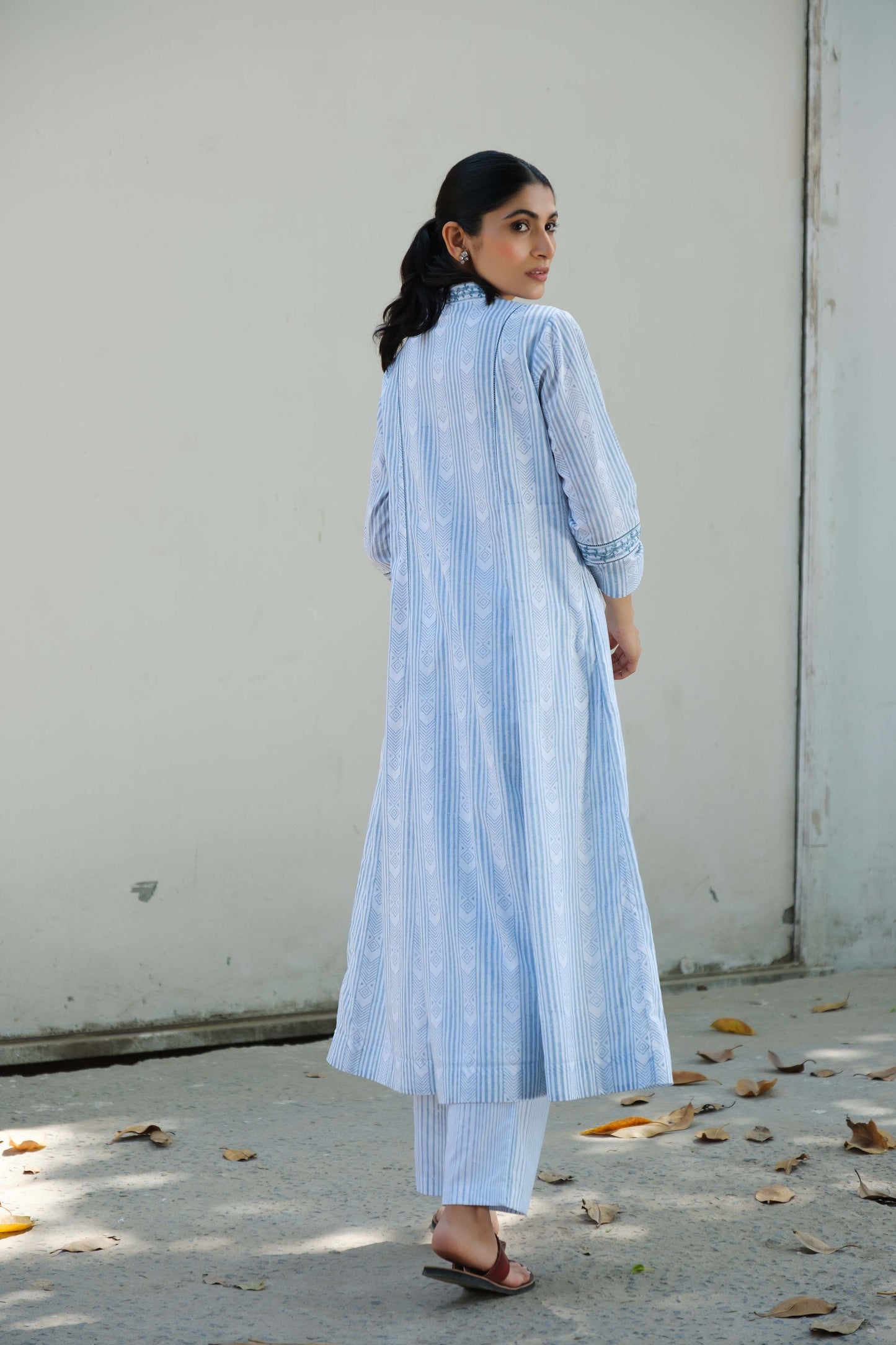 Ankita block print kurta set Blue