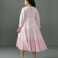 Megan Block Print Dress Pink