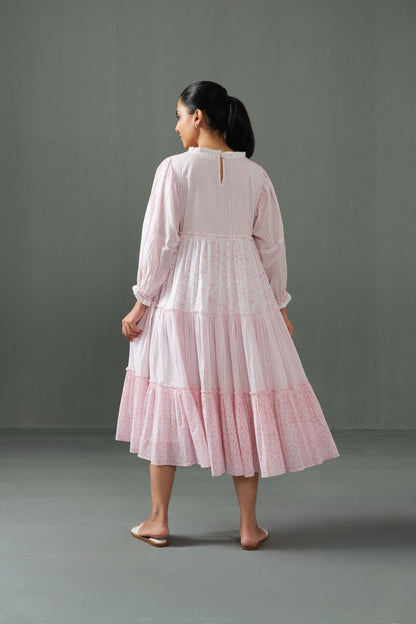 Megan Block Print Dress Pink