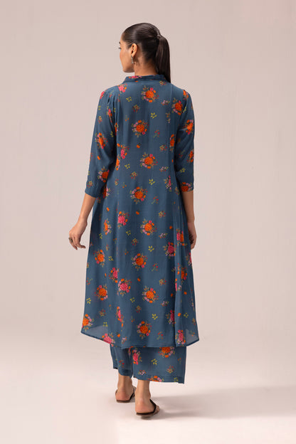Thea Kurta Pant Set Blue