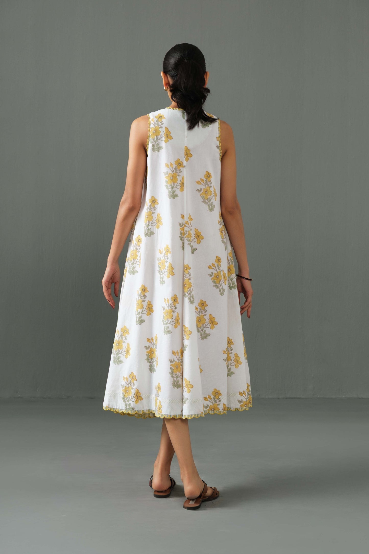 Orchid Block Print Dress yellow