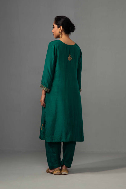 Kushi Kurta Dupatta Set Emerald Green