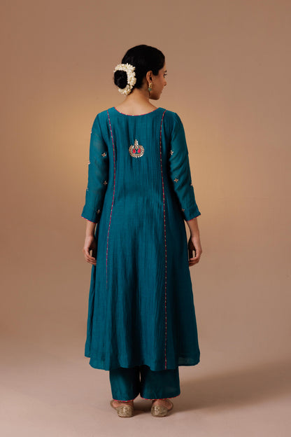 Noor Gota Set -Turquoise