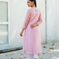 Olivia overlay kurta set pink