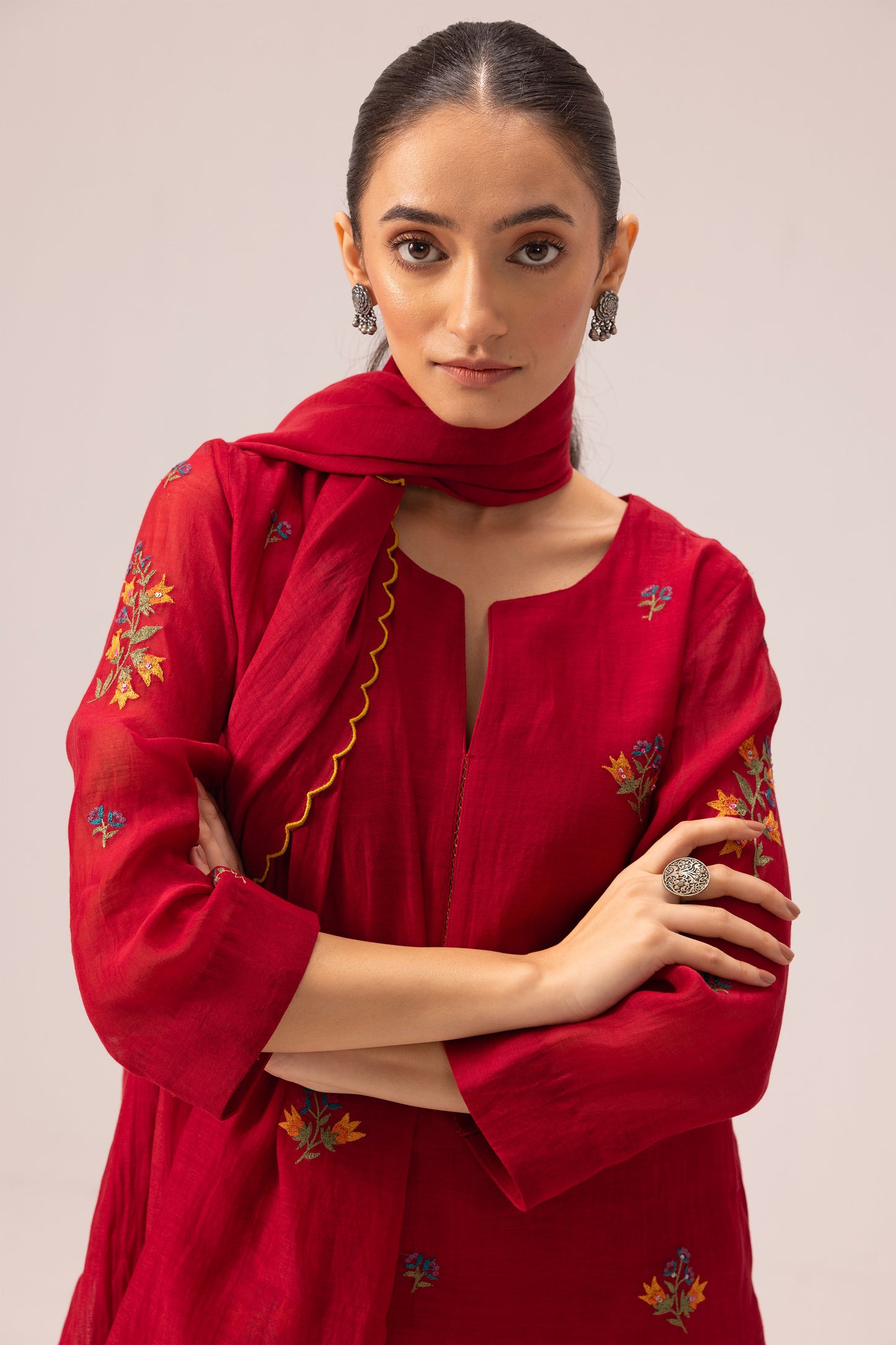 Avanti Kurta Dupatta Set Red