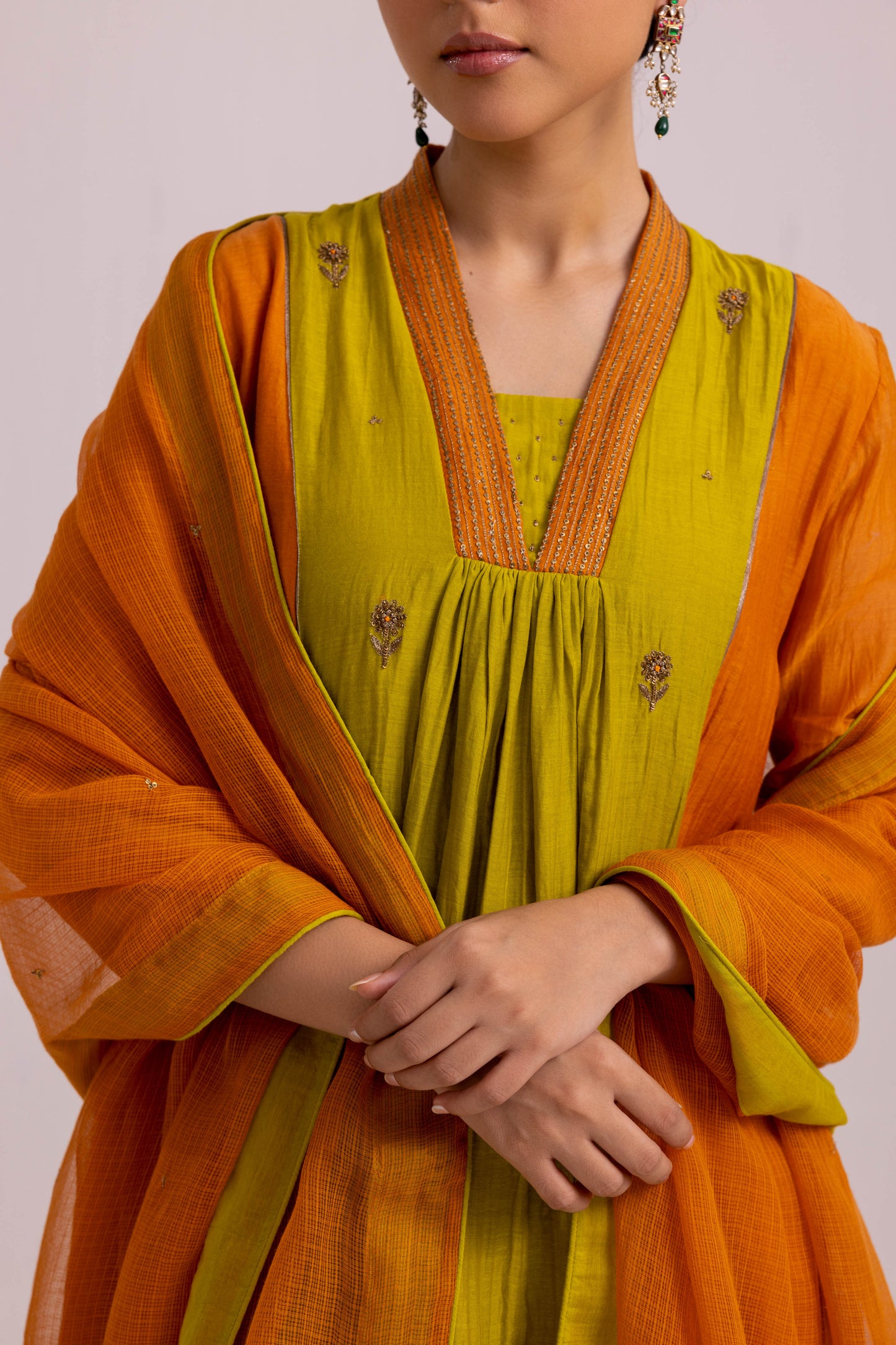 Megha Kurta Dupatta Set Green