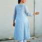 Olivia overlay kurta set blue