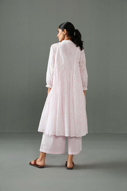 Jane Block Print Kurta Set Pink