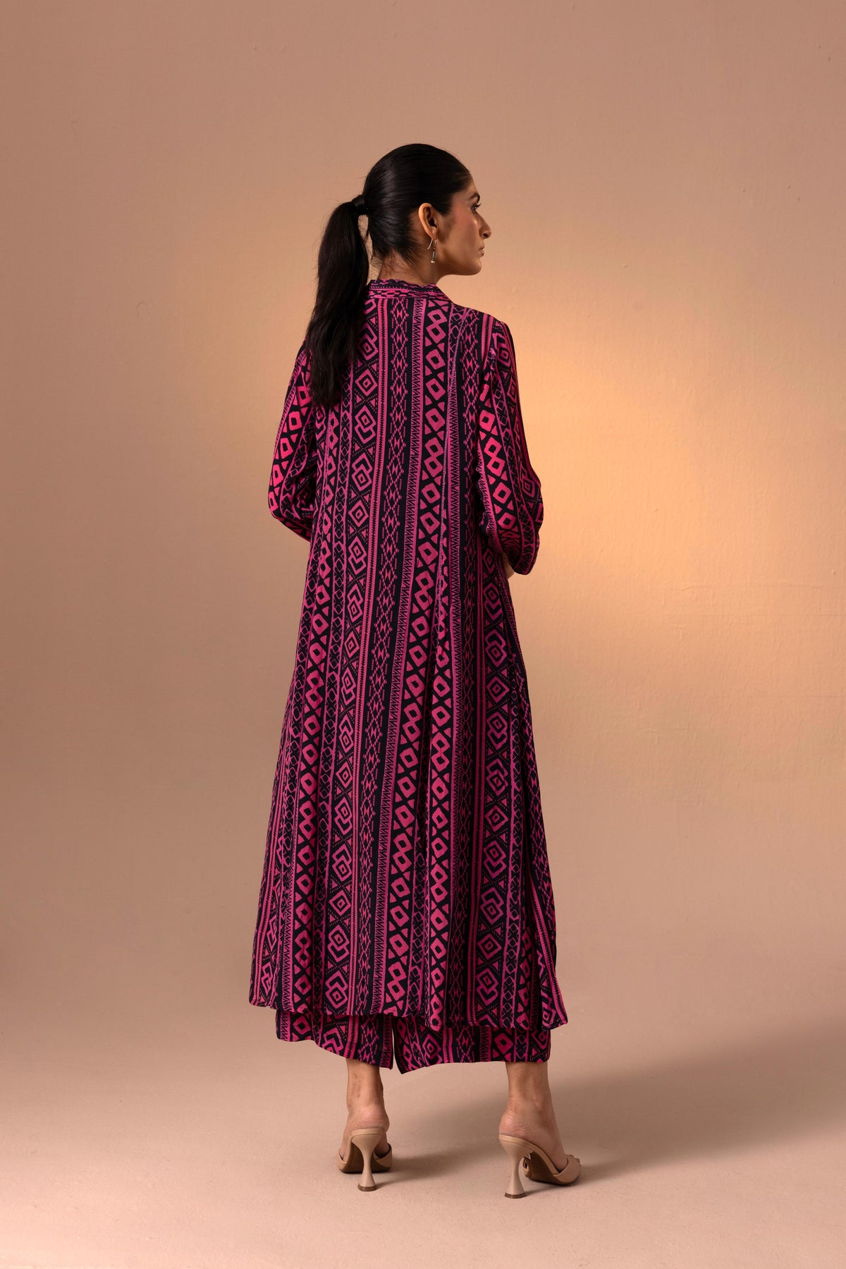 Thea Kurta Set - Black Pink