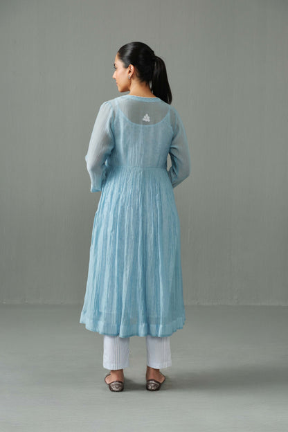 Charlotte Overlay kurta set blue