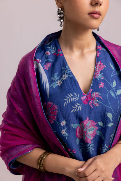 Shama Kurta Dupatta Set Blue